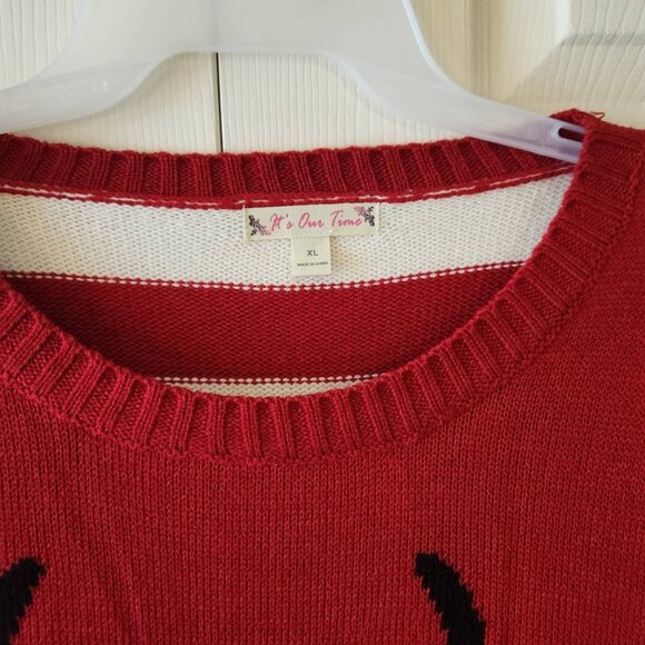 Light-Up Reindeer Sweater With LED Nose Red Size XL - Picture 11 of 14